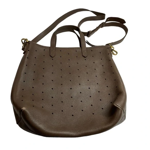 Madewell Chocolate Brown The Transport Crossbody Bag: Geo Holepunch Edition - Picture 2 of 15